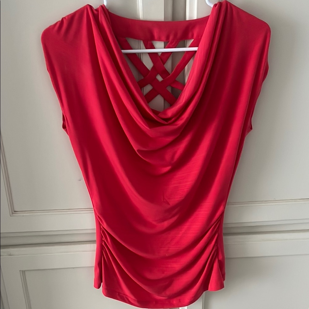 Chic Pinkish Red Draped Women's Blouse